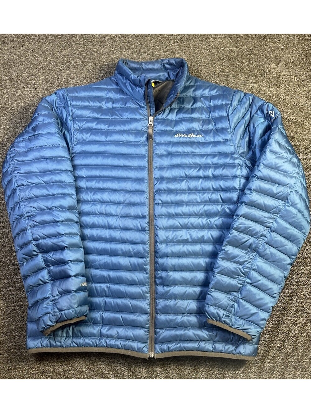 Eddie Bauer EB700 Down Puffer Sz M Blue Microlight Coat